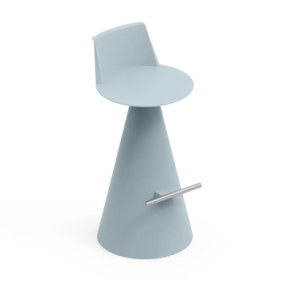 Wohnzimmerhocker aus Polyethylen mit Fußstütze - Ellipse Viadurini