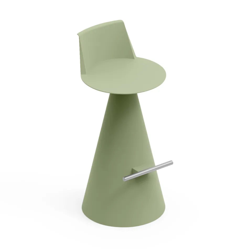 Wohnzimmerhocker aus Polyethylen mit Fußstütze - Ellipse Viadurini