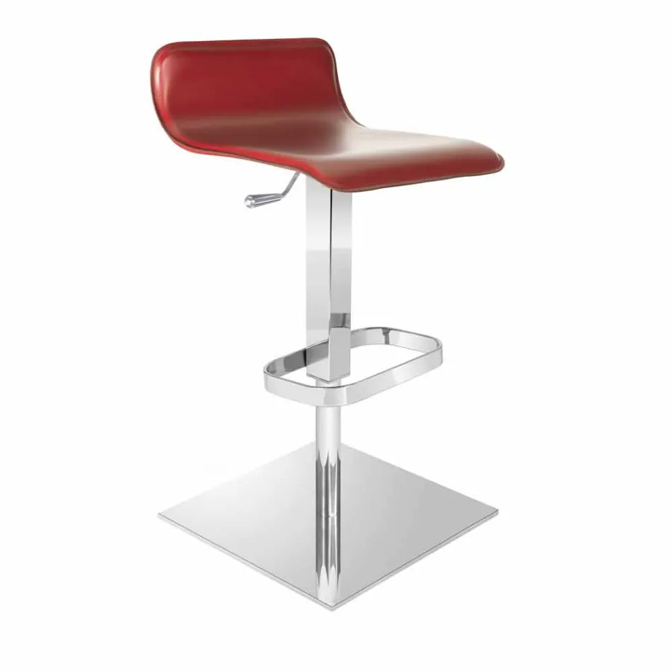 Design Hocker mit verstellbarem Sitz und Inigo Chromgestell Viadurini