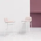 Luxuriöser Hocker mit Stoffbezug und Metallgestell, hergestellt in Italien – Molde Viadurini