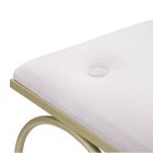 Niedriger goldener Eisenhocker mit stoffbezogenem Sitz - Dimentico Viadurini
