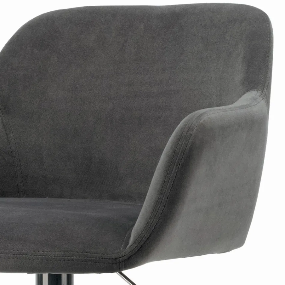 Drehhocker mit gepolstertem Sitz und Stahlgestell, hergestellt in Italien – Arona Viadurini