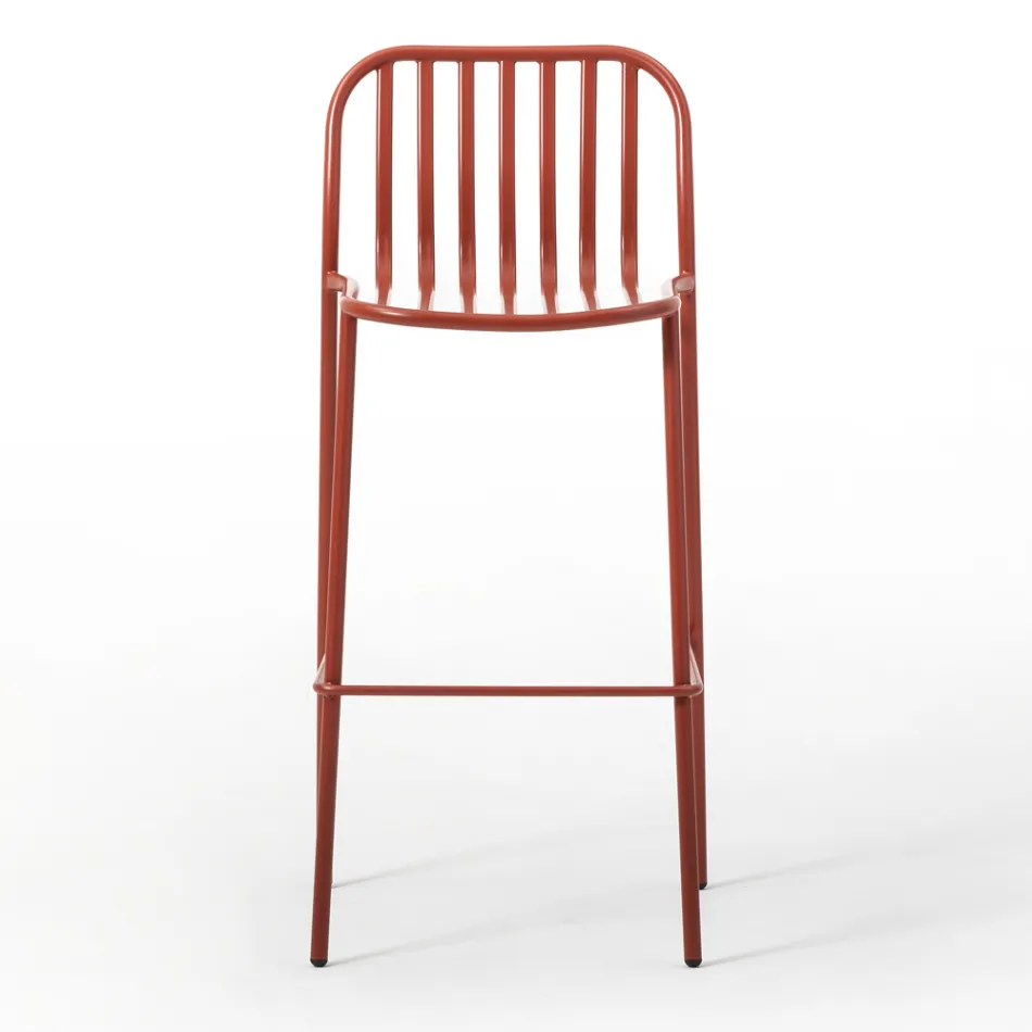 Stapelbarer Outdoor-Hocker aus Metall Made in Italy 2 Stück - Simply Viadurini