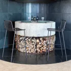 Stapelbarer Outdoor-Hocker aus Metall Made in Italy 2 Stück - Vikas Viadurini