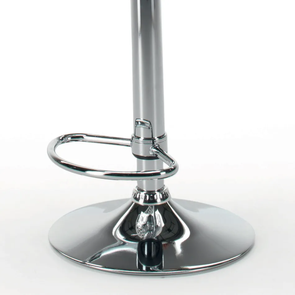 Hocker aus Öko-Leder und Stahl mit Gasfeder, hergestellt in Italien – Lorenza Viadurini