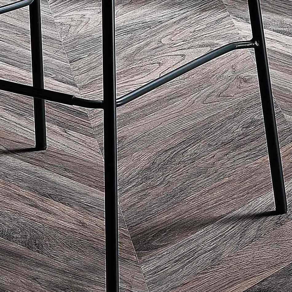 Moderner Hocker aus farbigem Metall und Stoff Made in Italy - Marianet Viadurini