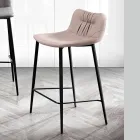 Hocker aus Faserstoff in Lederoptik und Metall Made in Italy - Gohan Viadurini