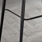 Hocker aus Faserstoff in Lederoptik und Metall Made in Italy - Gohan Viadurini