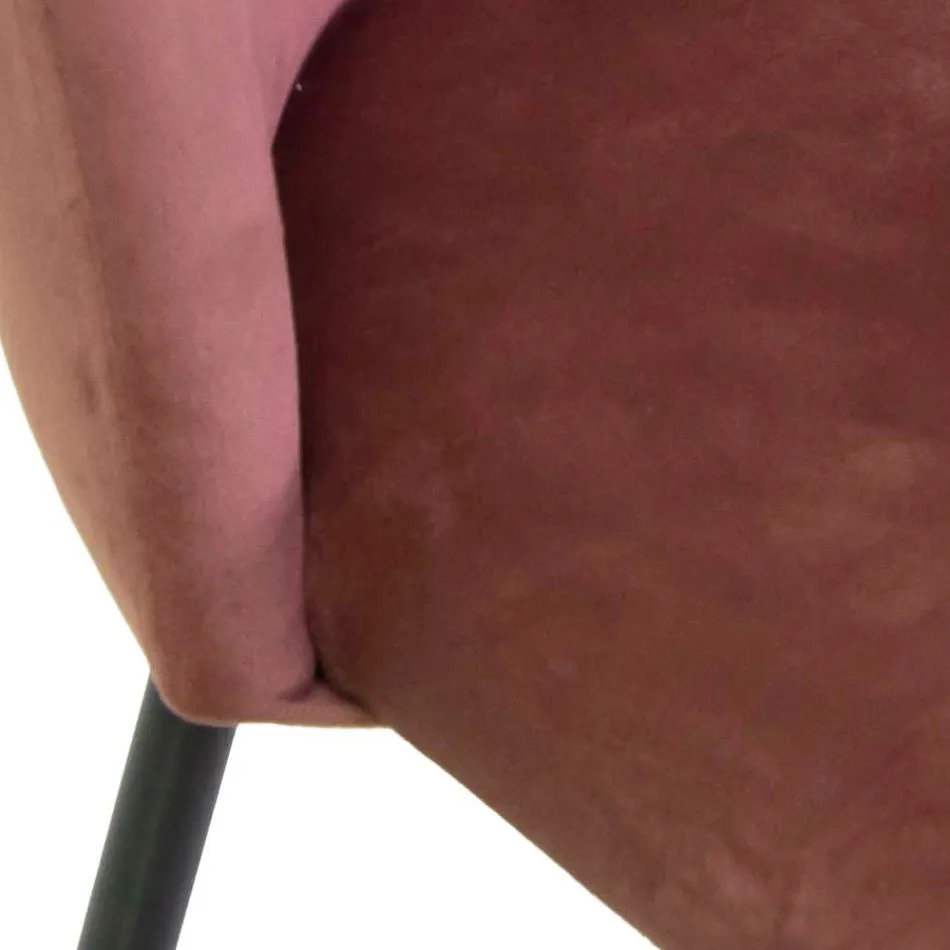 Samt-Hocker mit Metallgestell in verschiedenen Ausführungen - Penna Viadurini