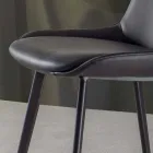 Moderner Hocker H 80 cm, Sitz aus Ecoleather Nabuk - Ines Viadurini