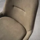 Moderner Hocker H 80 cm, Sitzfläche aus Nubuk-Kunstelder - Ines Viadurini