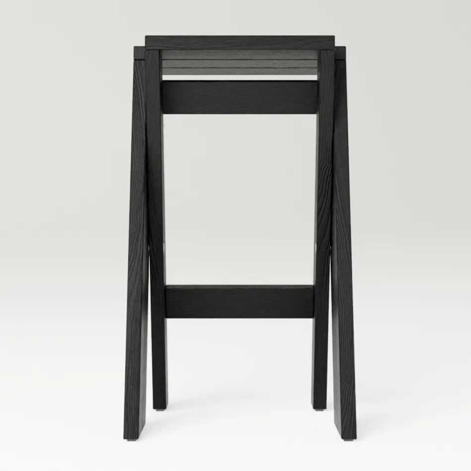 Klappbarer und stapelbarer Hocker aus massiver Esche – Write Viadurini