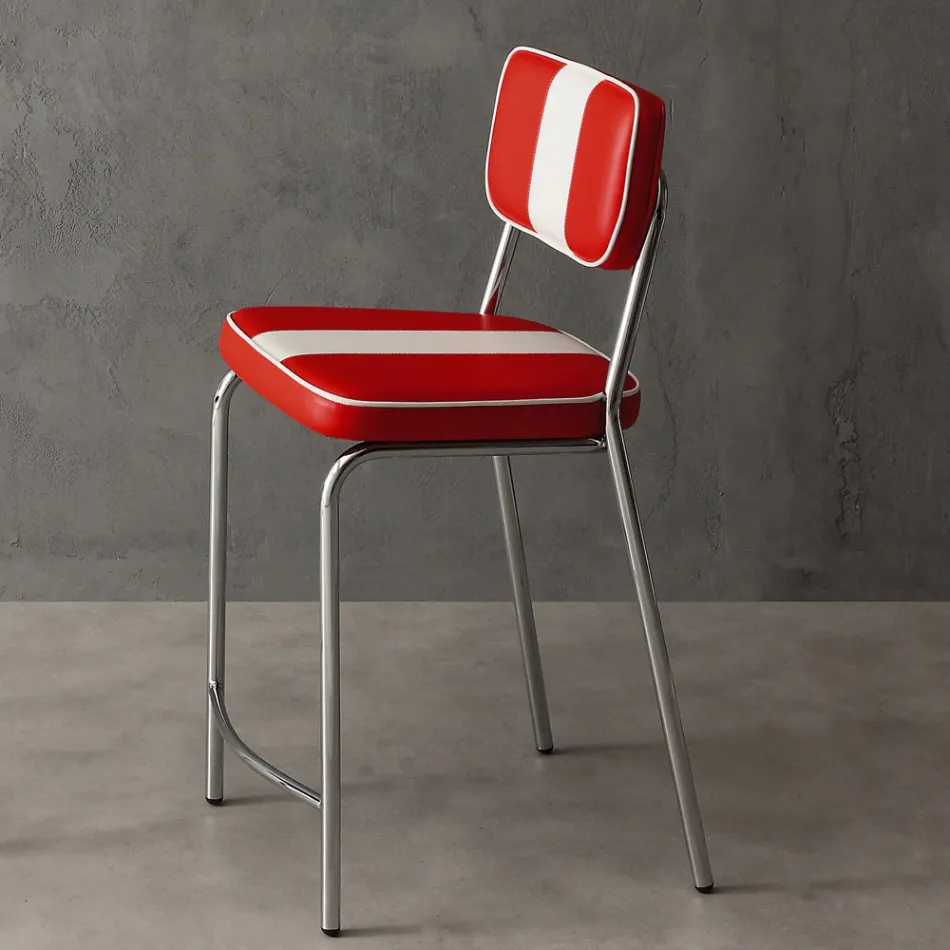 Hocker 50er Jahre Design aus Kunstleder Banda Viadurini