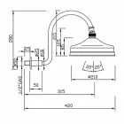 Messing Duschkopf mit klassischem Bogenarm Made in Italy - Bisco Viadurini