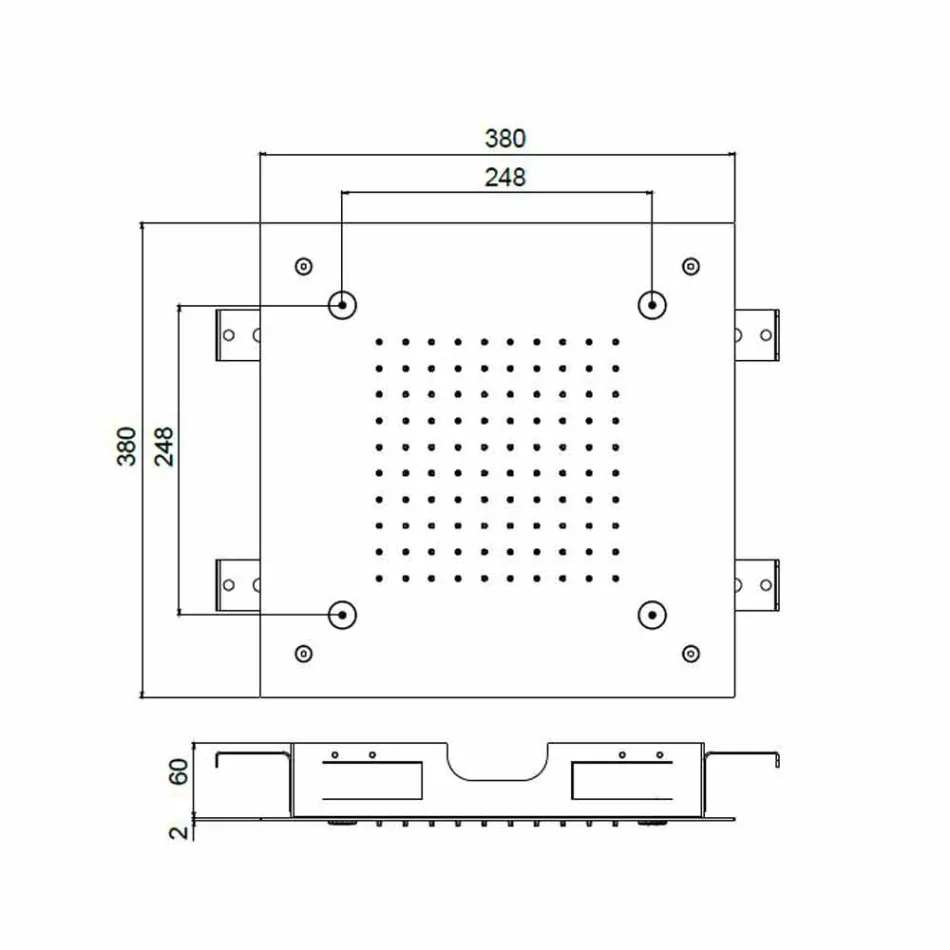 Quadratischer Duschkopf aus Edelstahl mit Verneblern Made in Italy - Selmo Viadurini