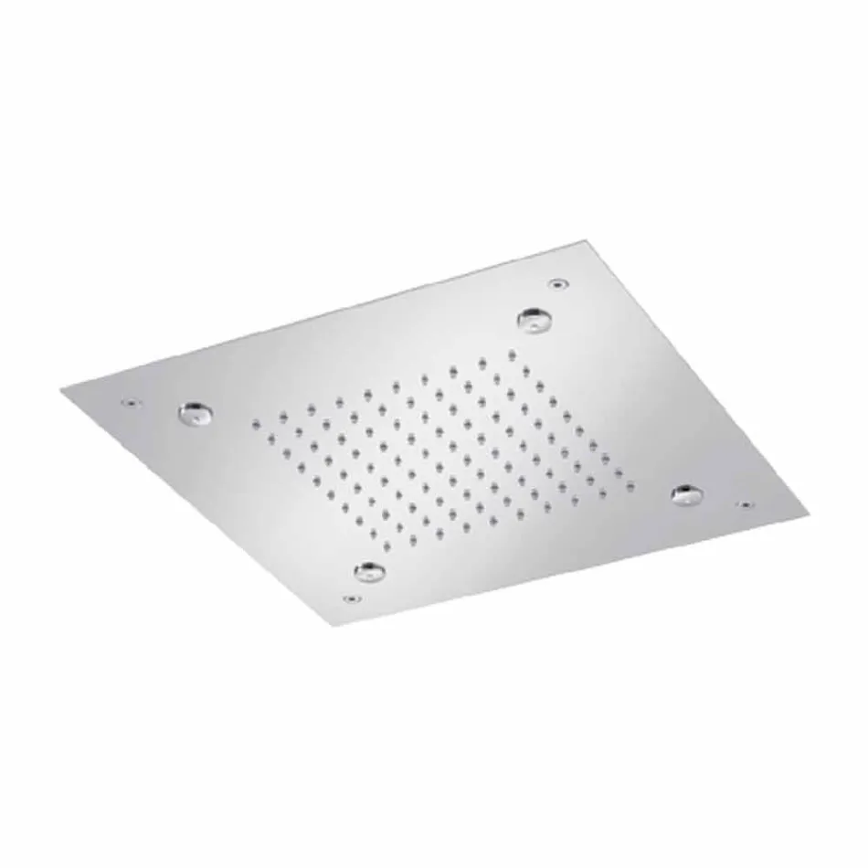 Quadratischer Duschkopf aus Edelstahl mit Verneblern Made in Italy - Selmo Viadurini