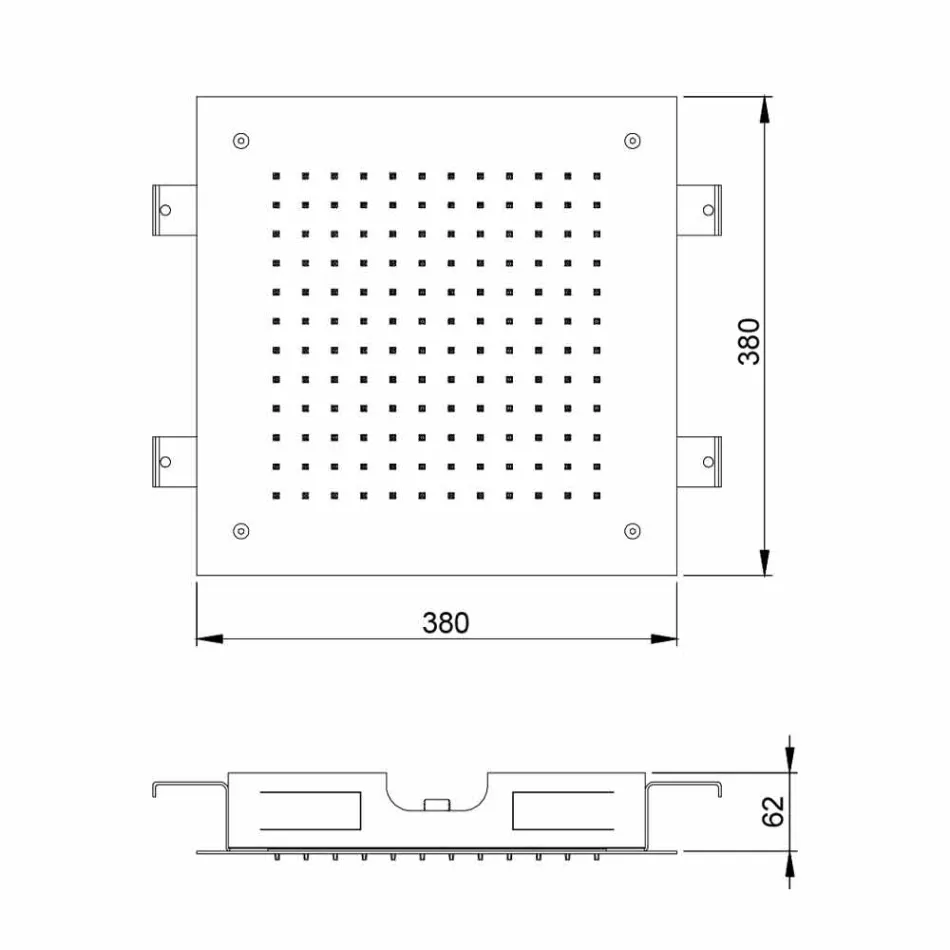 Quadratischer Single Jet Duschkopf aus Edelstahl Made in Italy - Jet Viadurini