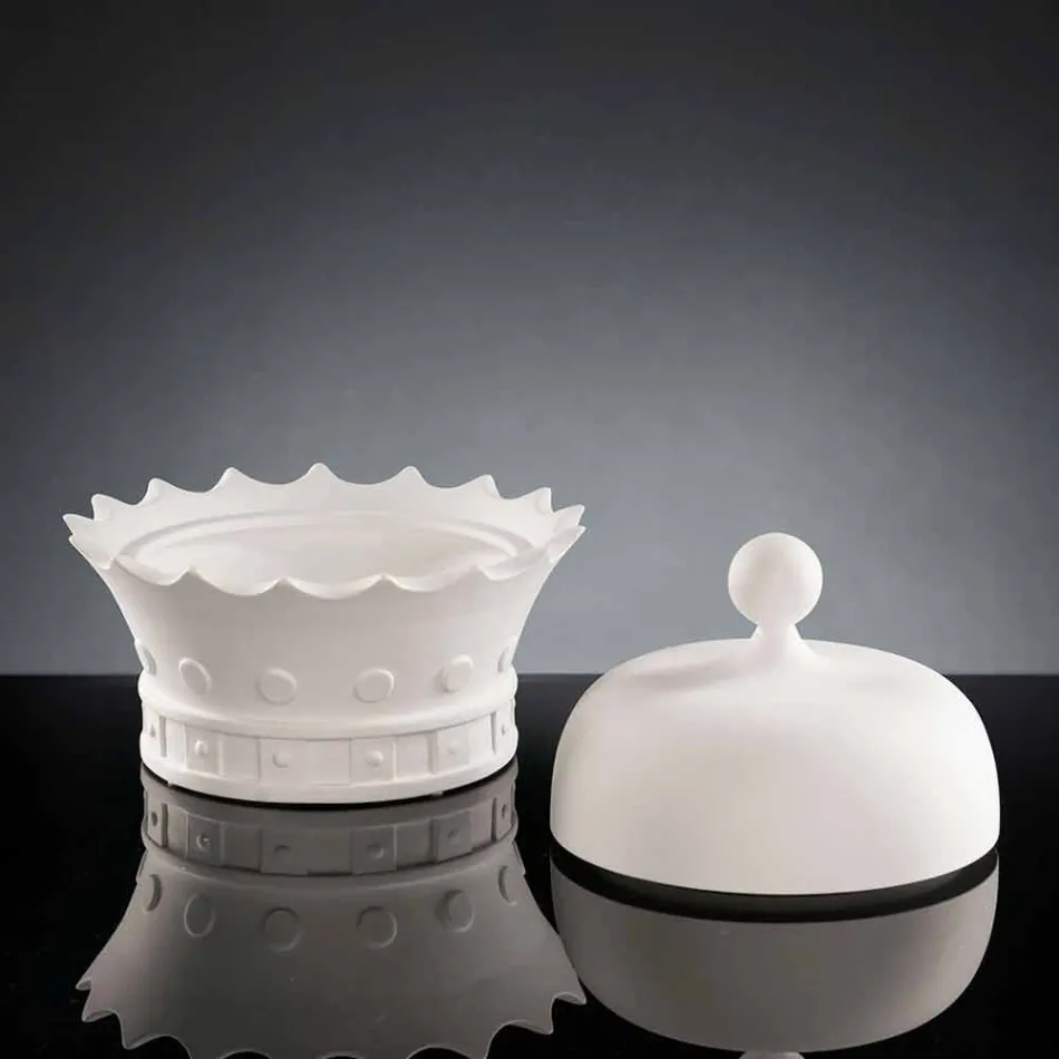 Handgefertigtes Keramik-Ornament in Form einer Krone Made in Italy - Kingo Viadurini