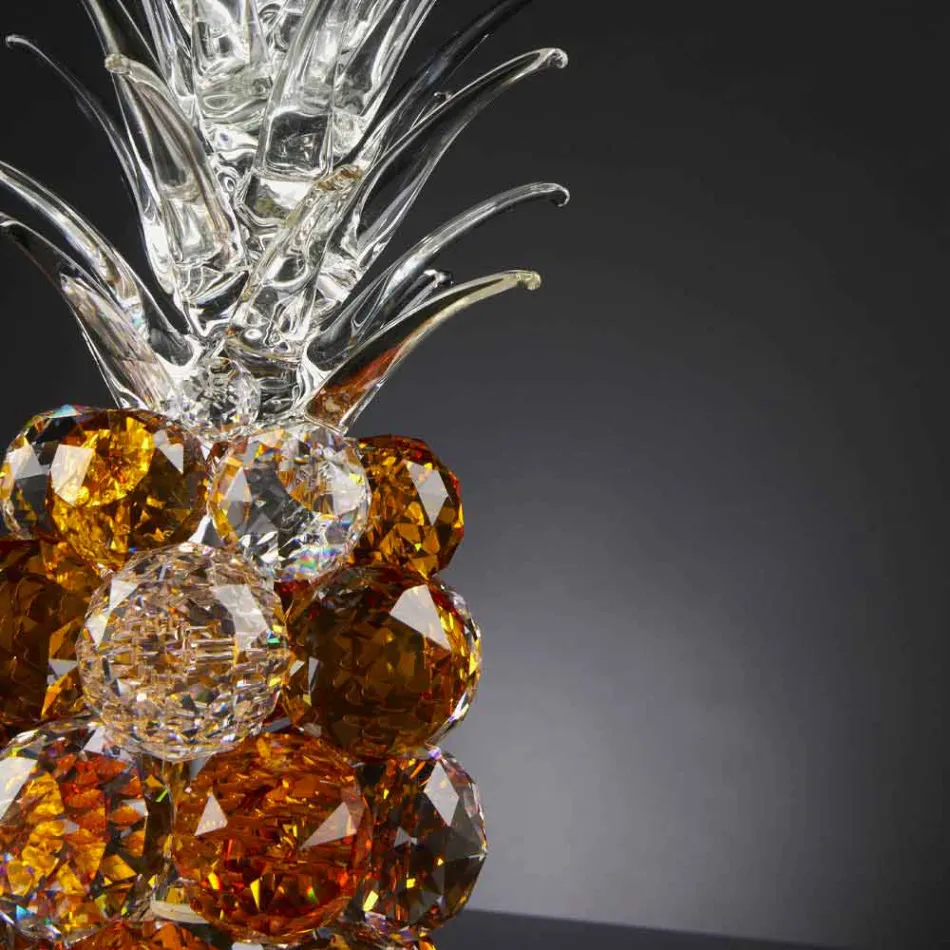 Dekoratives ananasförmiges Kristallornament Made in Italy - Ananas Viadurini