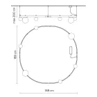 Pendelleuchte im runden Design aus schwarzem Aluminium mit Kugeln und Strahlern - Exodus Viadurini