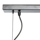 Zweiflammige Pendelleuchte mit linearem Stab aus Glas und Metall, hergestellt in Italien – Elisia Viadurini