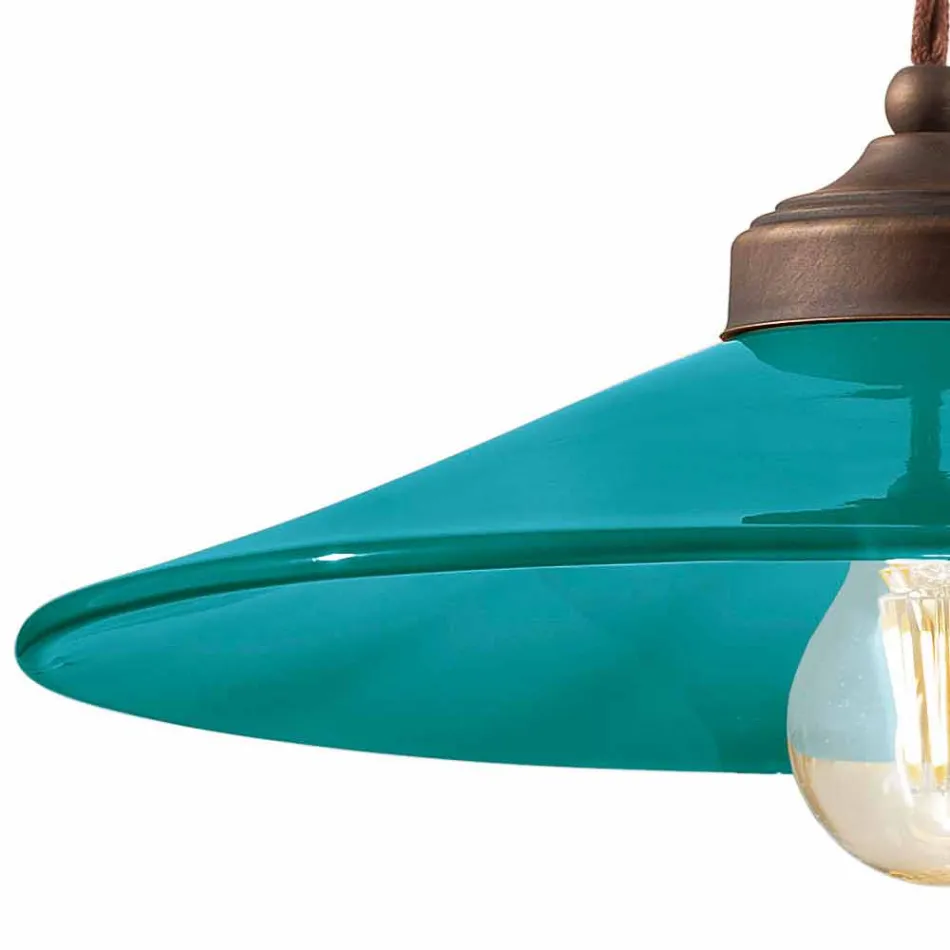 farbige Keramiksuspension und Antikmessing Maya Ferroluce Viadurini