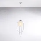 Verchromte Eisen-Pendelleuchte mit Kugel, hergestellt in Italien für die Inneneinrichtung - Oslo Viadurini