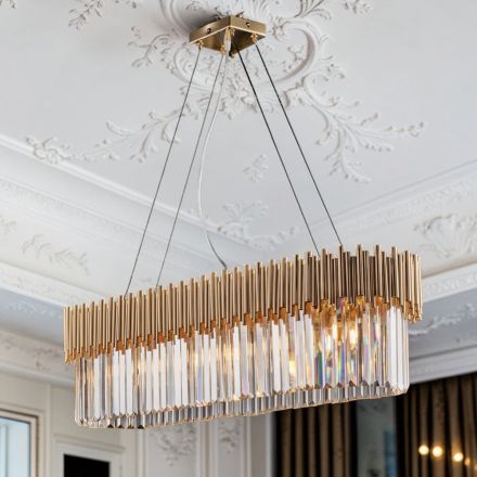 Vergoldeter Eisenanhänger mit Strasssteinen, hergestellt in Italien - Paris Viadurini