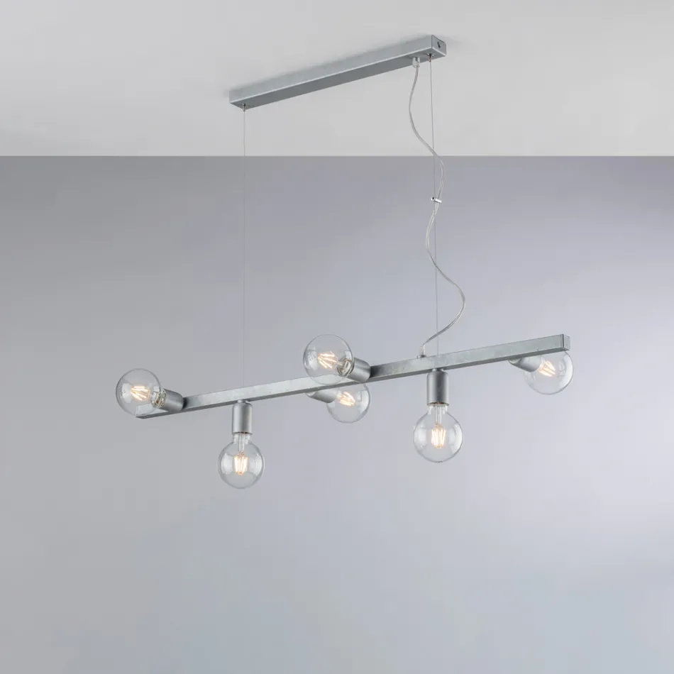 Lackierte Eisen-Pendelleuchte, hergestellt in Italien, für die Inneneinrichtung - Verona Viadurini