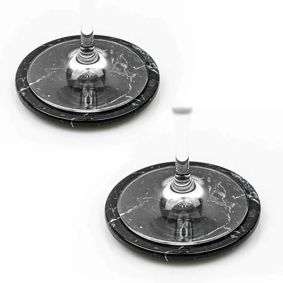 Moderne Untersetzer aus farbigem Marmor Made in Italy, 2 Stück - Nessa Viadurini