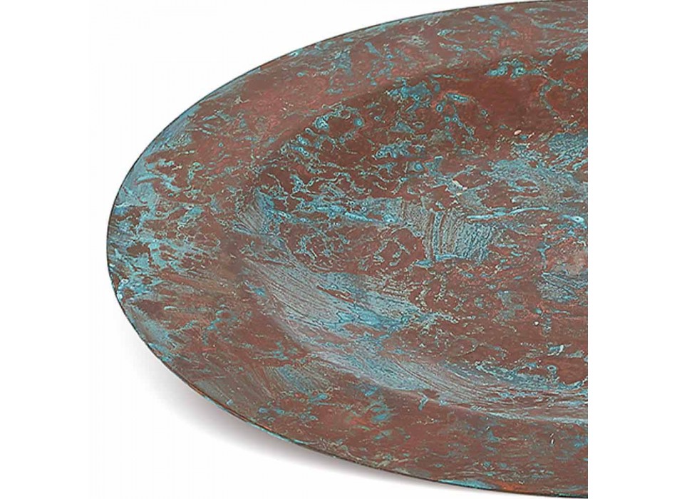 Handverzinntes Tischset aus grünem oder braunem Kupfer 6 Stück 28 cm - Rocho Viadurini
