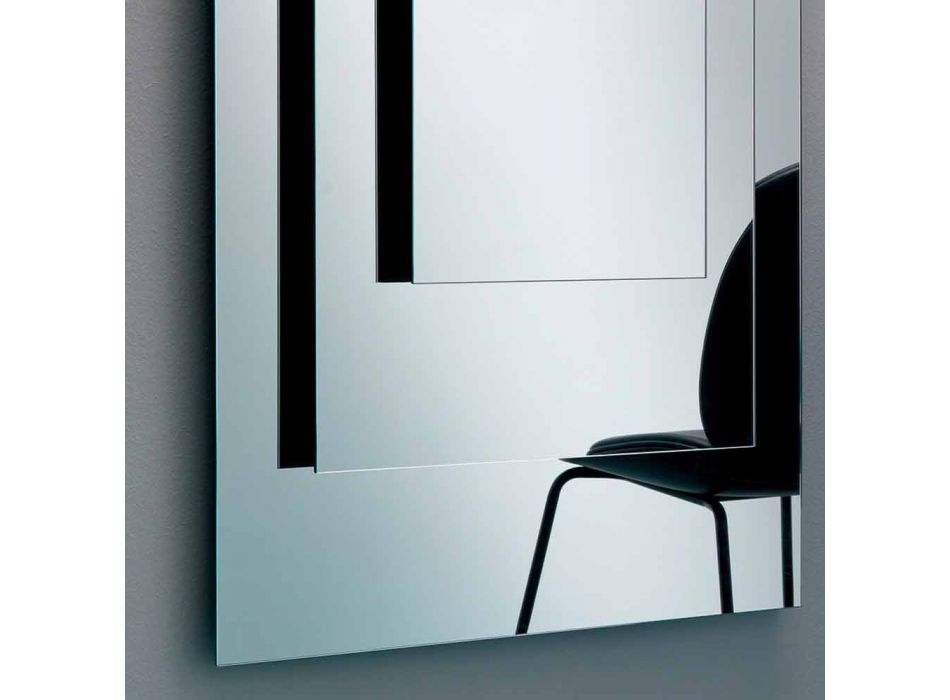 Dreischichtiger Wandspiegel und schwarze Struktur italienisches Design - Plaudio Viadurini