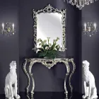 Wandspiegel, Holzkonsole und handgefertigtes Klavier in Italien Giacomo Viadurini