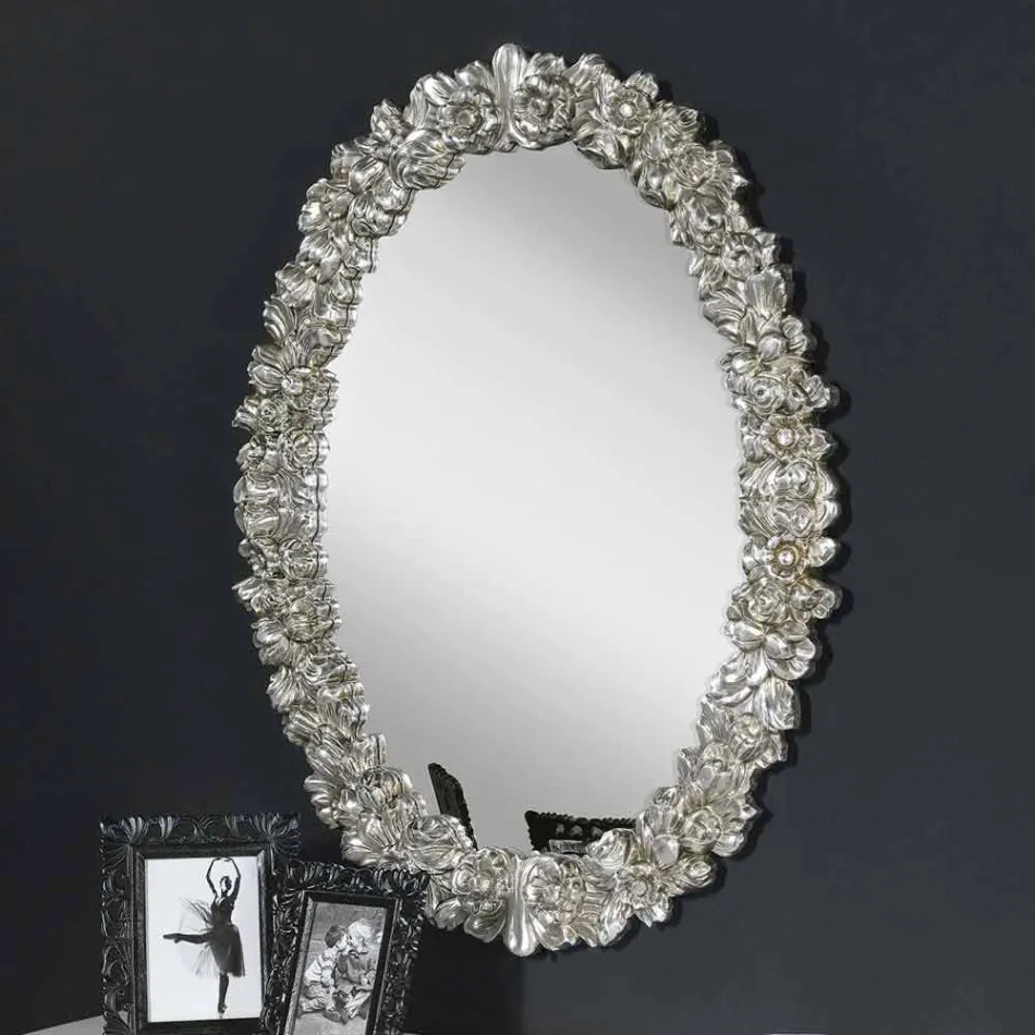 Moderner handgemachter Tannenholz-Wandspiegel hergestellt in Italien Filippo Viadurini