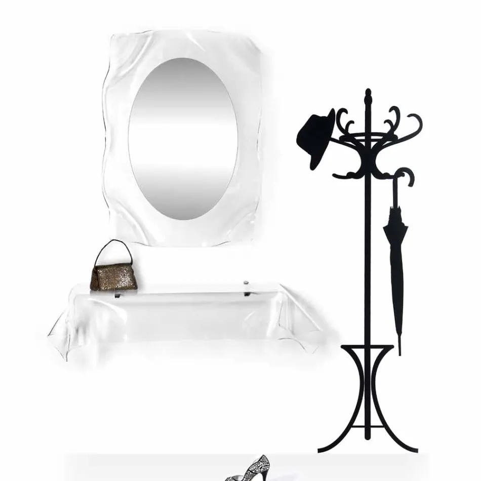 Modernes Design transparenter Wandspiegel Diva, made in Italy Viadurini