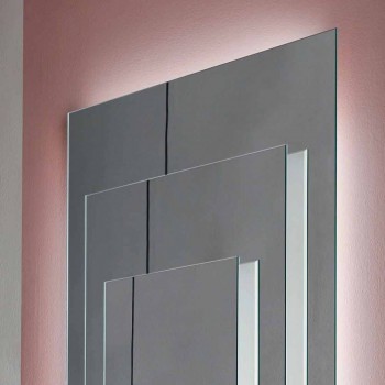 Boden-Wandspiegel mit LED-Licht und weißer Struktur, 3 Schichten - Plaudio
