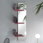 Wandspiegel und 3 Luxus-Design-Regale aus farbigem Metall - Noelle Viadurini