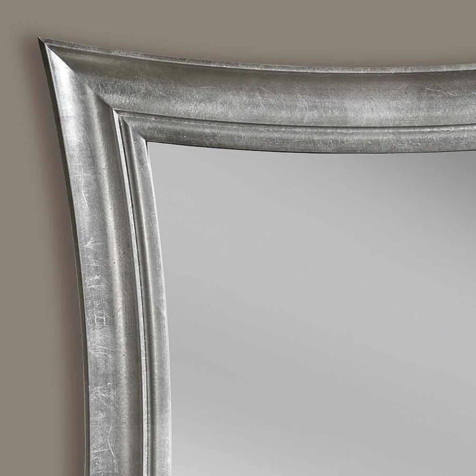 Handgemachter rechteckiger hölzerner Wandspiegel Sandro hergestellt in Italien Viadurini