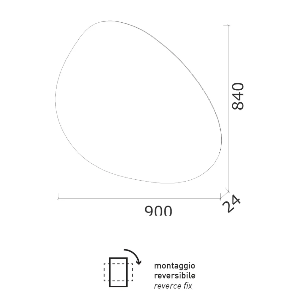 Spiegel mit umkehrbarer LED-Hintergrundbeleuchtung Made in Italy - Talk Viadurini