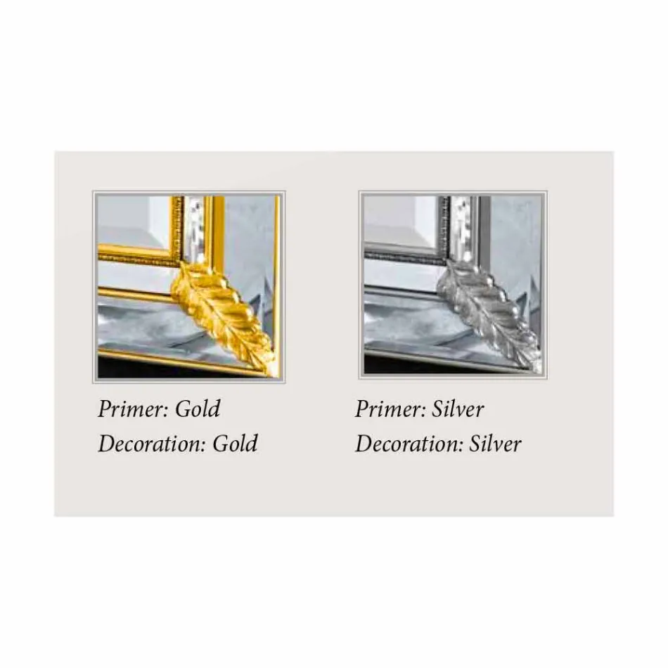 Silber / Gold Wandspiegel aus Holz, komplett handgefertigt in Italien, Samuele Viadurini