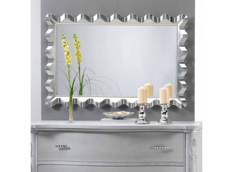 Spiegel der modernen Design-Wand mit Perlen verziert Lane Viadurini