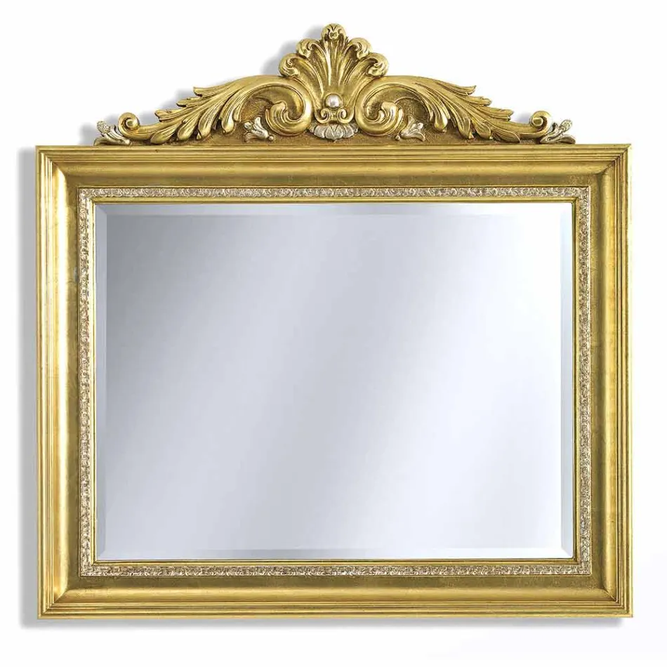 Wandspiegel mit Harz und Holzfries handgefertigt in Italien Ivan Viadurini