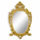 Handgemachter ovaler hölzerner Wandspiegel in Italien Roberto Viadurini