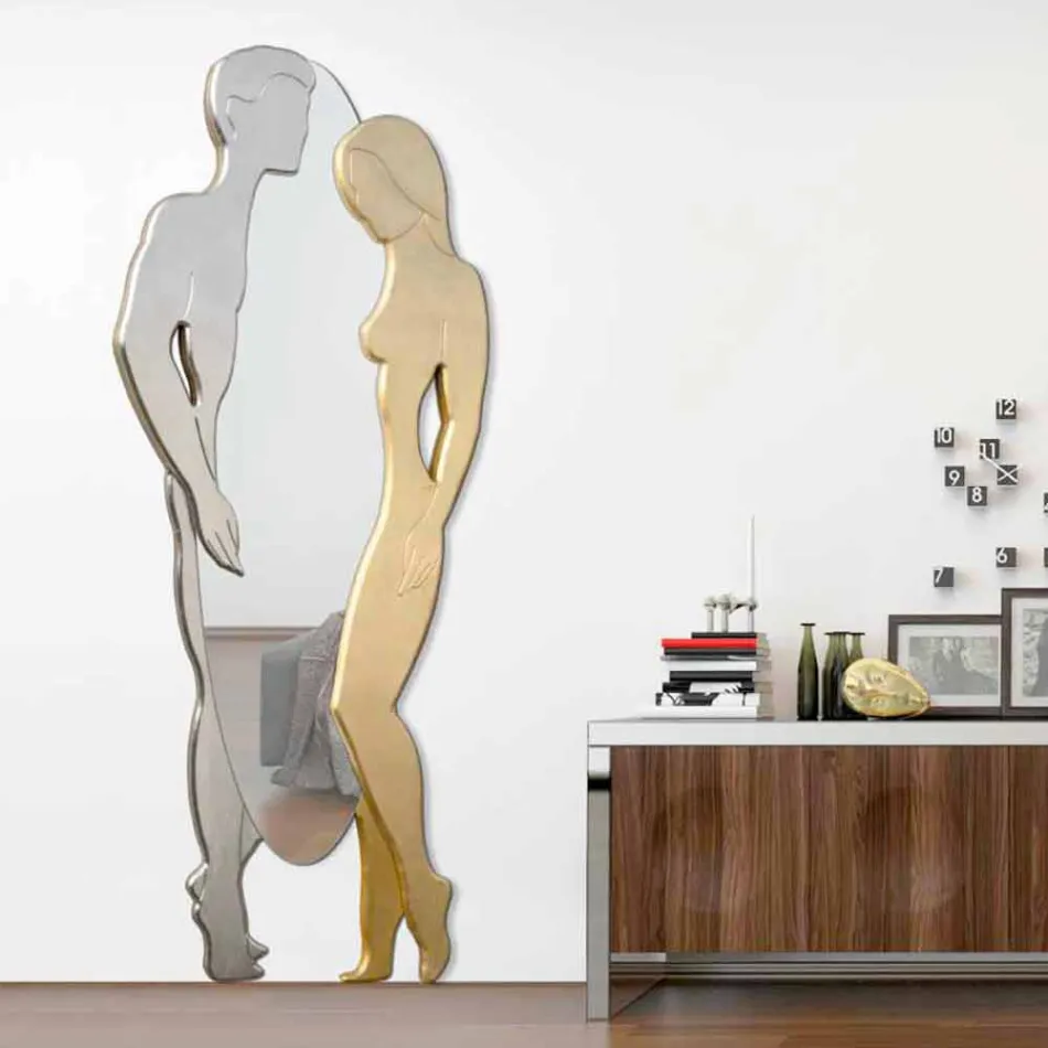 Wandspiegel in MDF modernes Design Man & Woman Hand geformt Viadurini