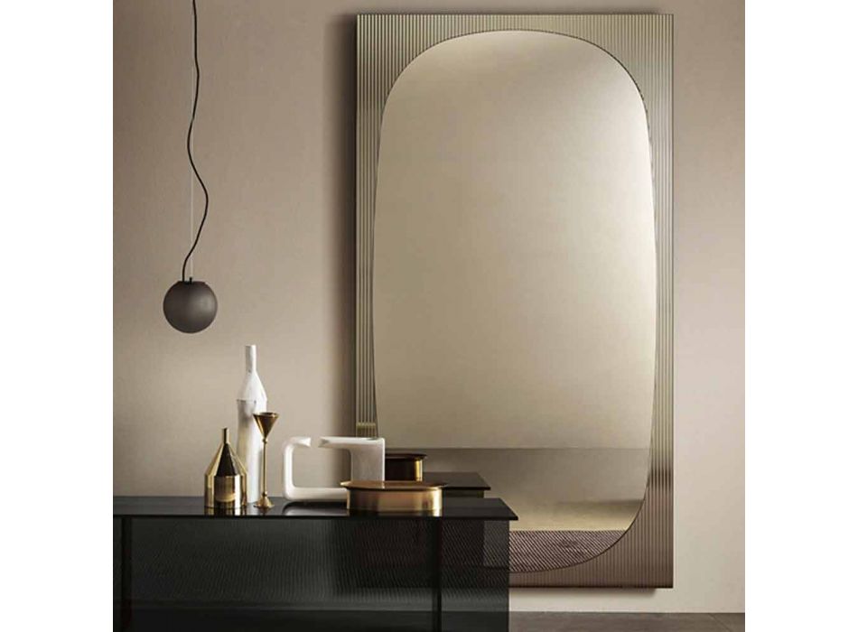 Moderner Wandspiegel mit bronzefarbenem Spiegel Made in Italy - Bandolero Viadurini