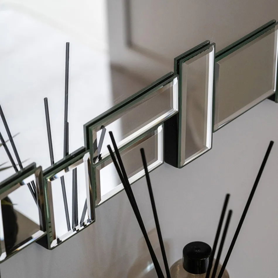 Rechteckiger Wandspiegel mit geformtem Glasrahmen - Norbo Viadurini