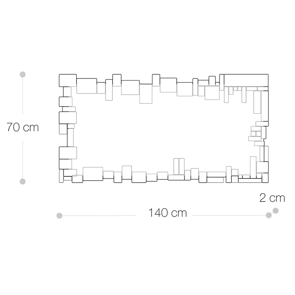Rechteckiger Wandspiegel mit geformtem Glasrahmen - Norbo Viadurini