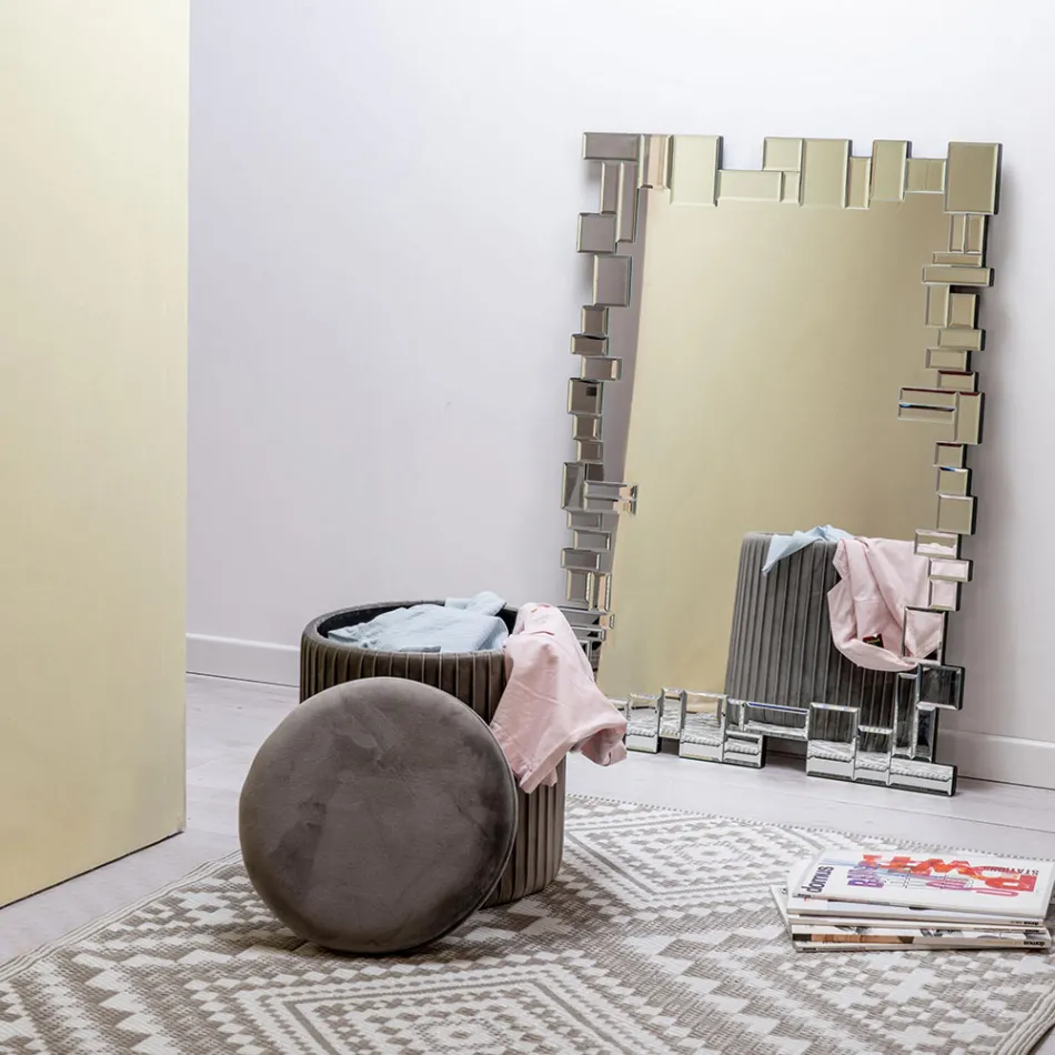 Rechteckiger Wandspiegel mit geformtem Glasrahmen - Norbo Viadurini