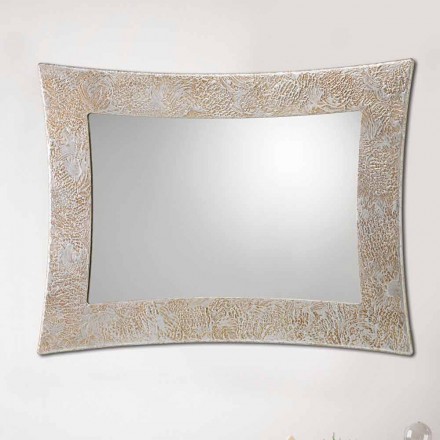 Wandspiegel aus Resin und venezianischem Silberblatt Viadurini