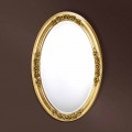 Moderner ovaler Spiegel handgefertigt aus Holz, hergestellt in Italien, Federico